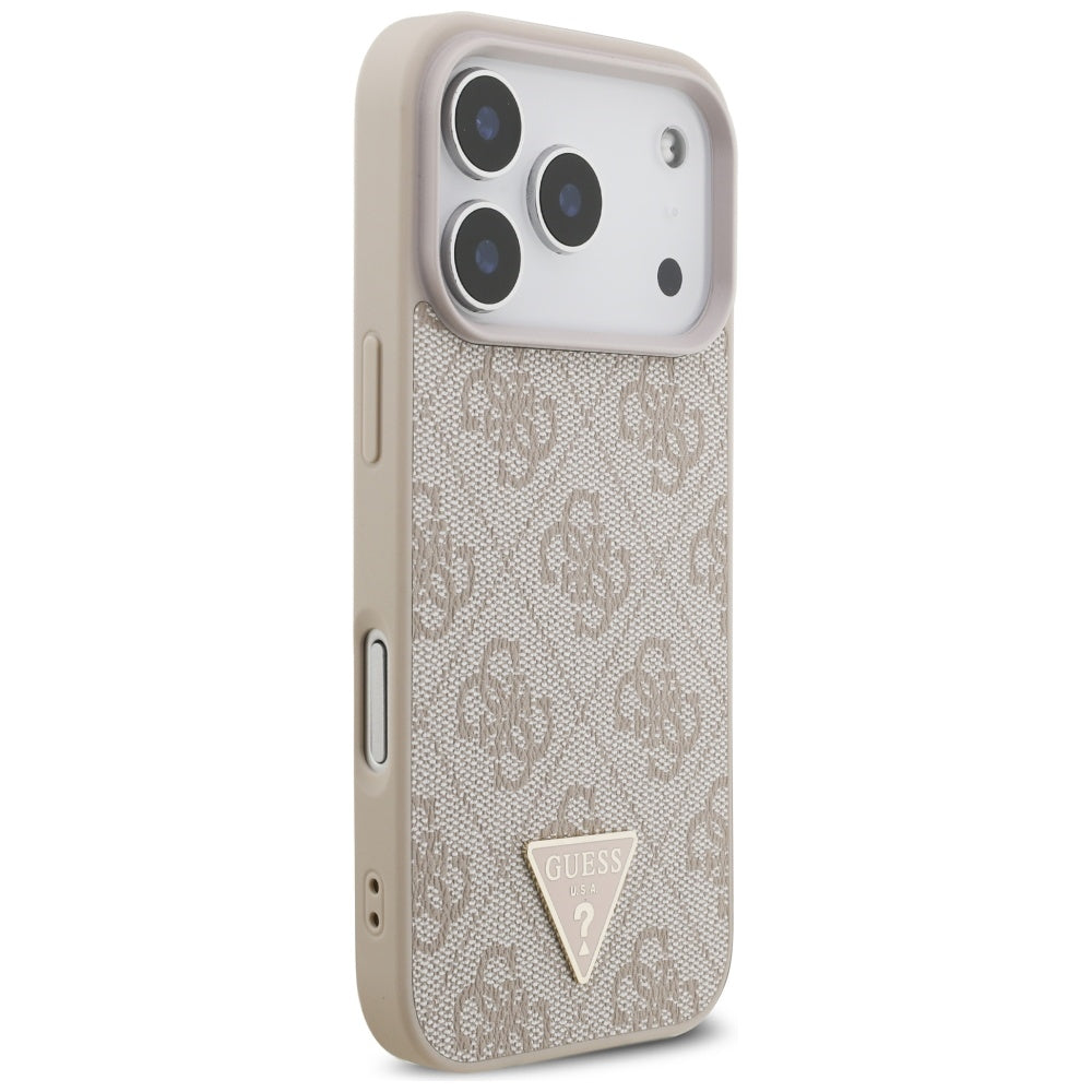 Husa de protectie Guess Hardcase 4G with Strap Triangle Logo MagSafe (GUHMP17LP4TSDPPSP) compatibil cu iPhone 17 Pro, Roz