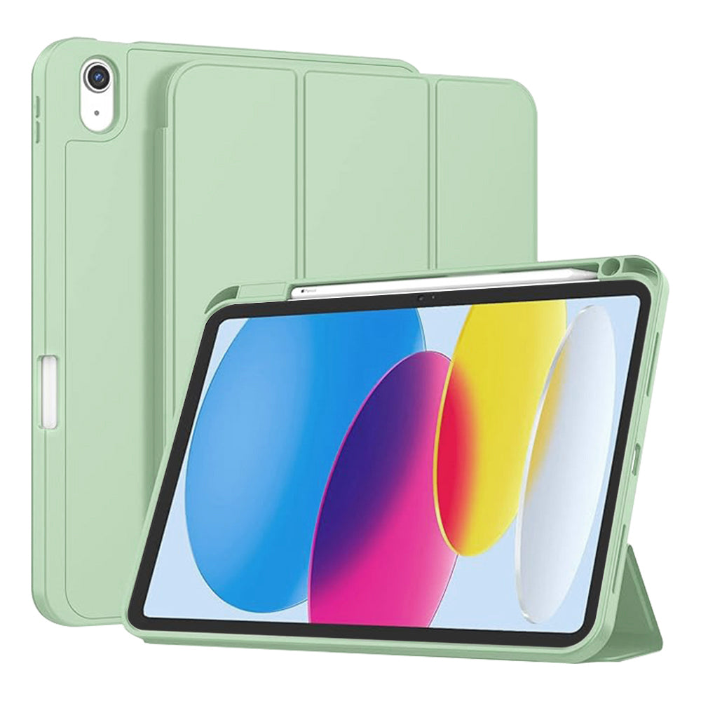Husa de protectie tableta Techsuit Flex Trifold (with Pencil Holder) compatibil cu iPad 10 (2022) 10.9 / 11 (2025), Matcha Green