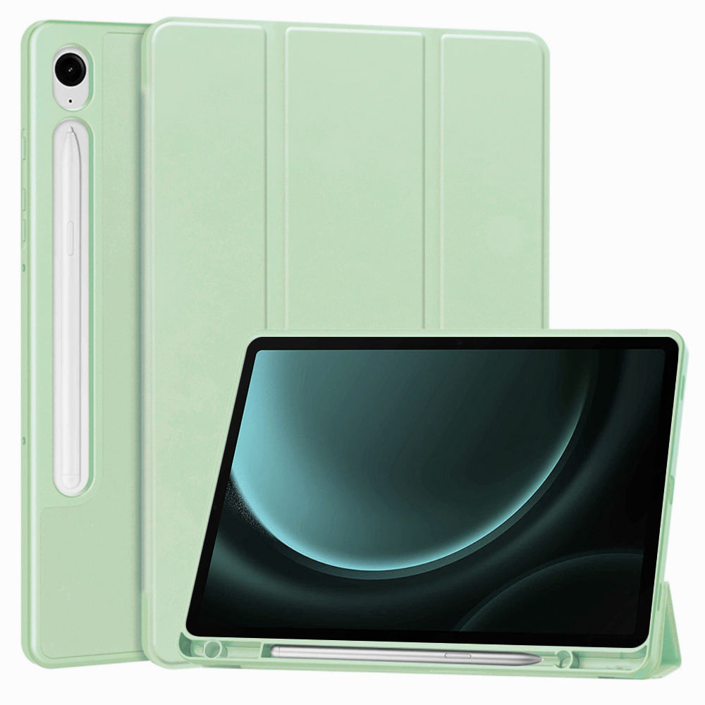 Husa de protectie tableta Techsuit Flex Trifold (with Pencil Holder) compatibil cu Samsung Galaxy Tab S9 / S9 FE / S10 FE, Matcha Green