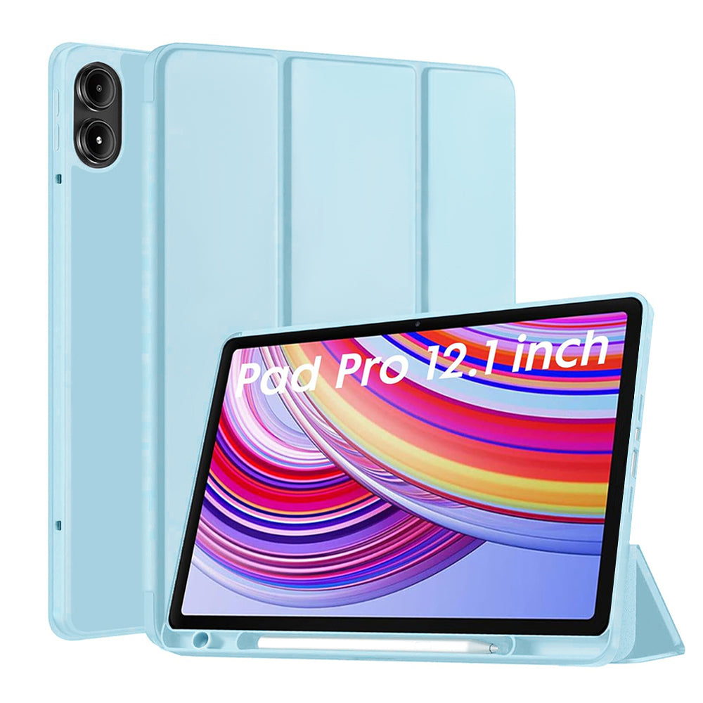 Husa de protectie tableta Techsuit Flex Trifold (with Pencil Holder) compatibil cu Xiaomi Redmi Pad Pro / Redmi Pad Pro 5G / Poco Pad, Albastru Cer