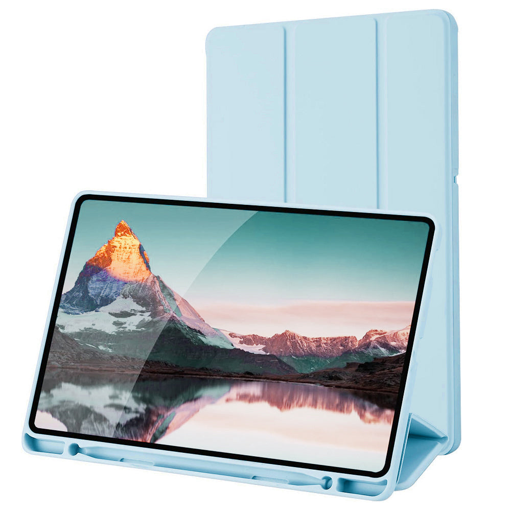 Husa de protectie tableta Techsuit Flex Trifold (with Pencil Holder) compatibil cu Samsung Galaxy Tab S6 Lite (2020/2022/2024), Albastru Cer