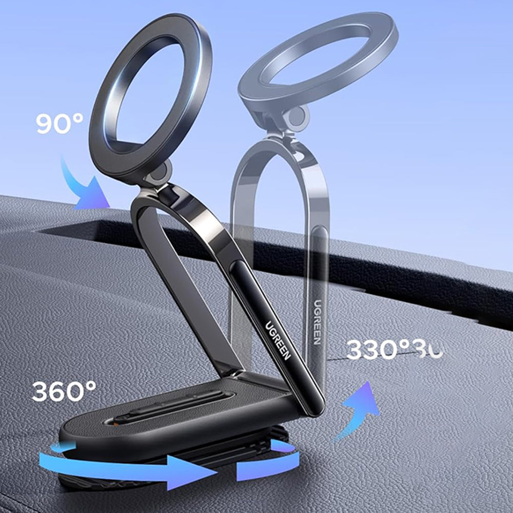 Suport Ugreen LP924 (65186), MagSafe, for Dashboard, Foldable, 360°, Secure Hold, Detachable Base, Negru