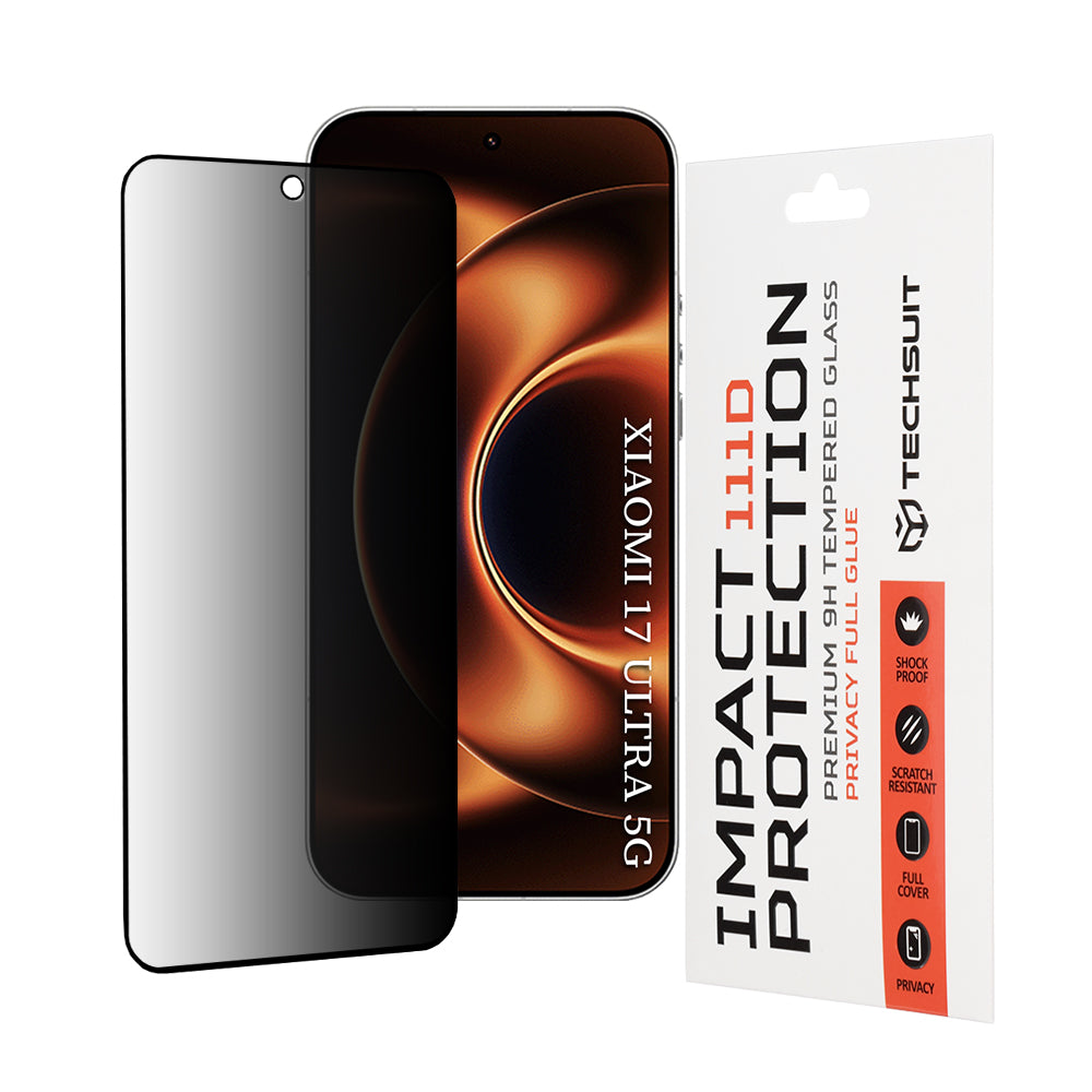 Folie de protectie Techsuit 111D Privacy Full Glue compatibil cu Xiaomi 17 Ultra, Negru
