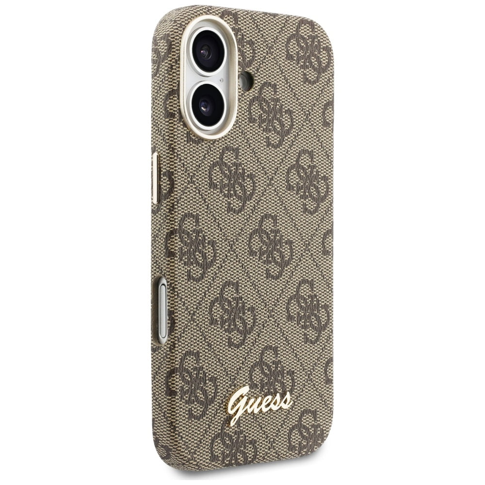 Husa de protectie Guess 4G Script MagSafe (GUHMP17S5P4FWMSW) compatibil cu iPhone 17, Maro