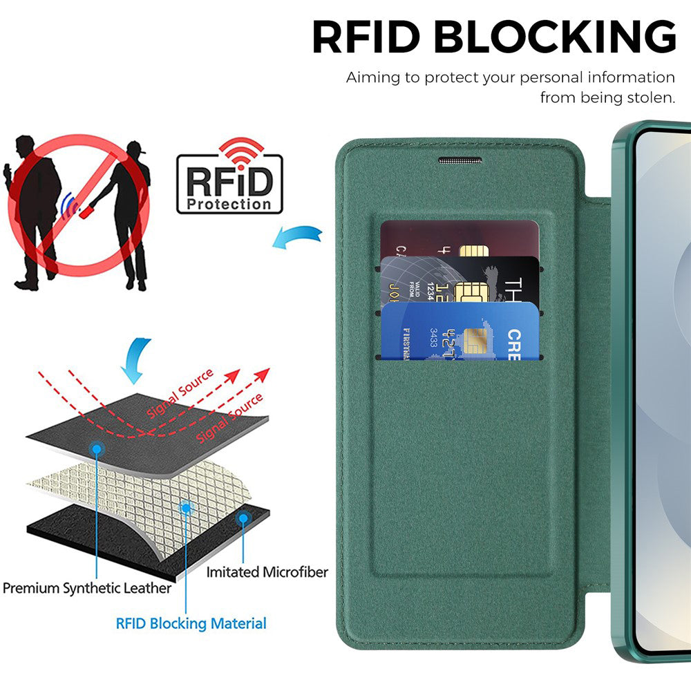 Husa de protectie Techsuit SmartMag Book compatibil cu Samsung Galaxy S26 Plus, Verde