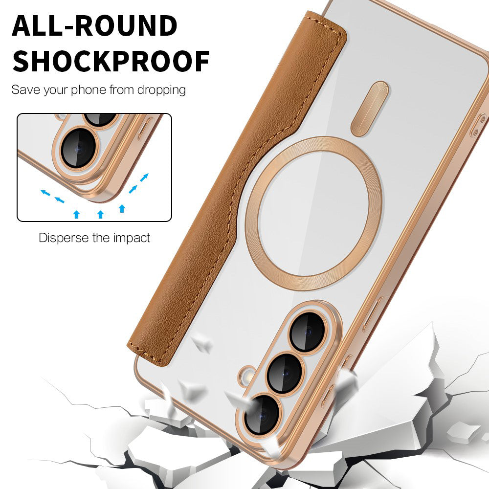 Husa de protectie Techsuit SmartMag Book compatibil cu Samsung Galaxy S26 Plus, Maro