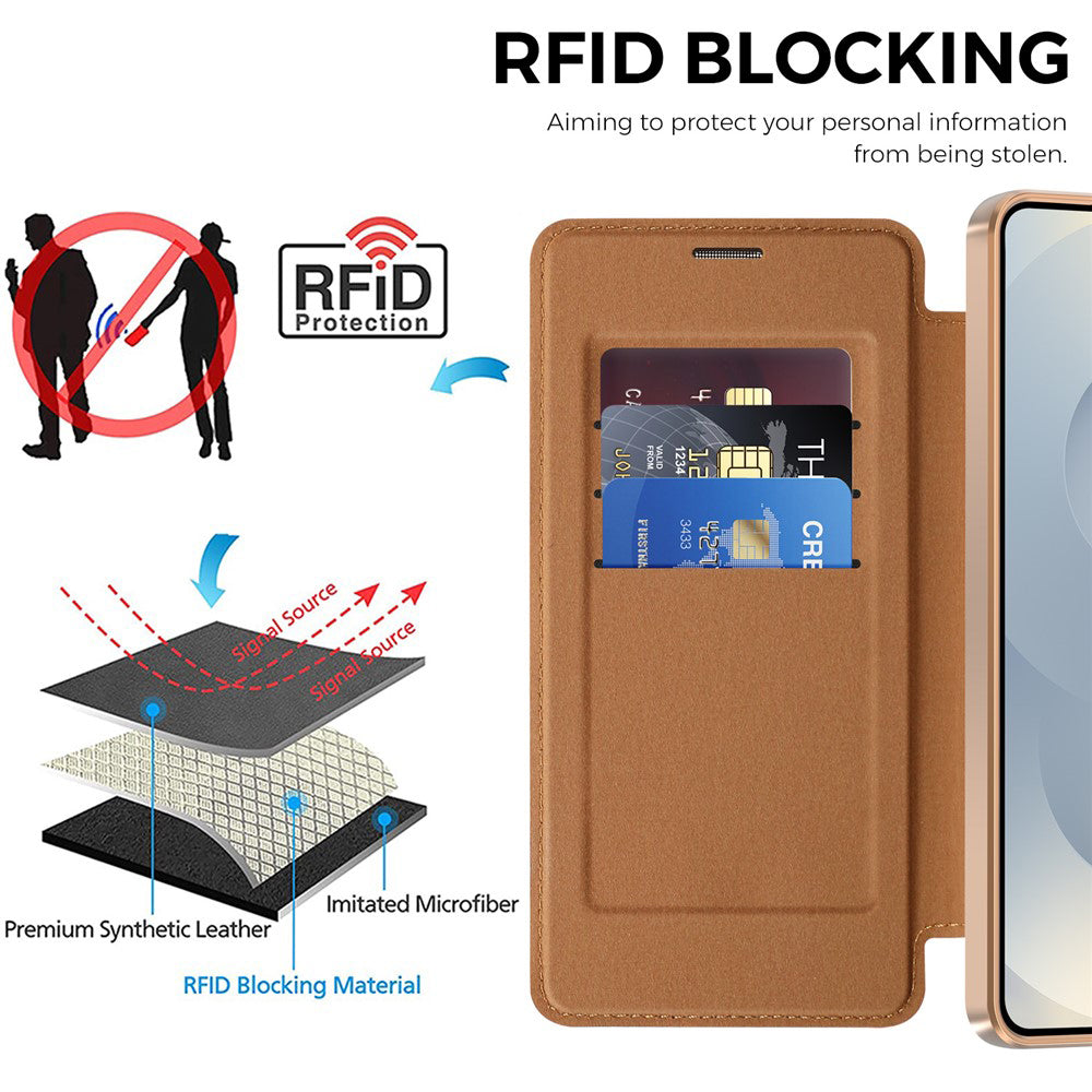 Husa de protectie Techsuit SmartMag Book compatibil cu Samsung Galaxy S26, Maro