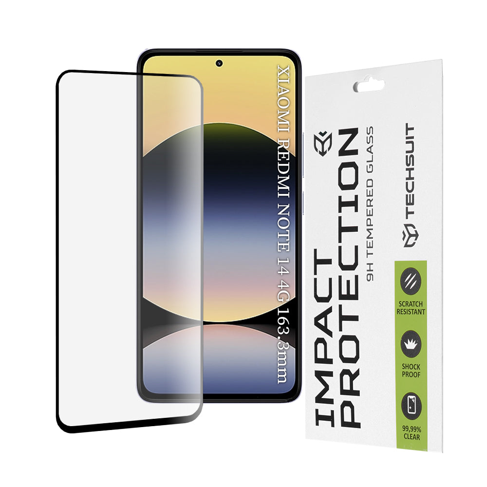 Folie de protectie Techsuit 111D Full Cover / Full Glue Glass compatibil cu Xiaomi Redmi Note 14 4G (Regional) / Redmi Note 14 5G, Negru