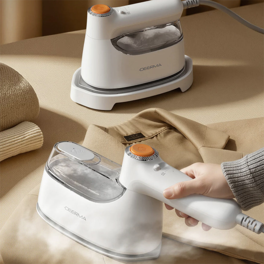Gadget Deerma Handheld Garment Steamer (GT01), Portable, 180°C Steam, Ergonomic Handle, 1200W, 25000Pa, Ceramic Panel, Alb