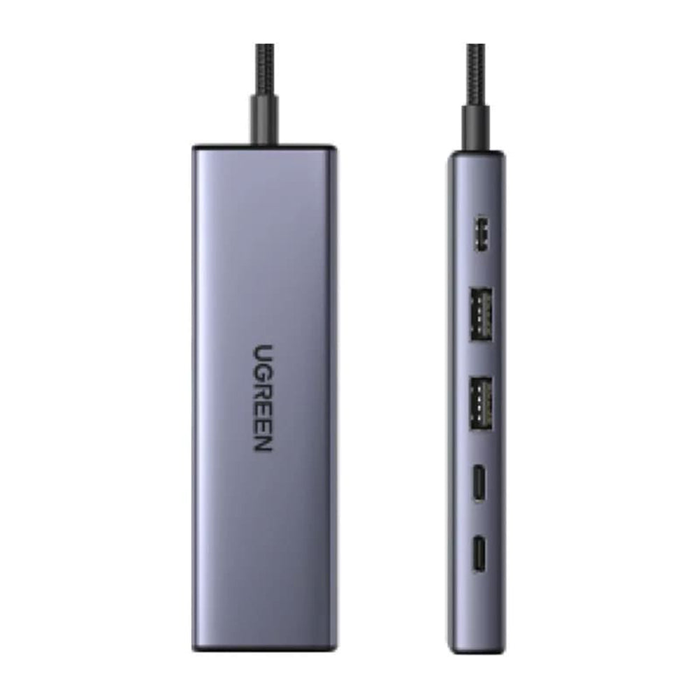 Hub/Dock Ugreen Docking Station CM511 (75586), USB-C to 2x USB 3.2, DP, 3x USB-C, 10Gbps, 4K@60Hz, PD100W, Gri