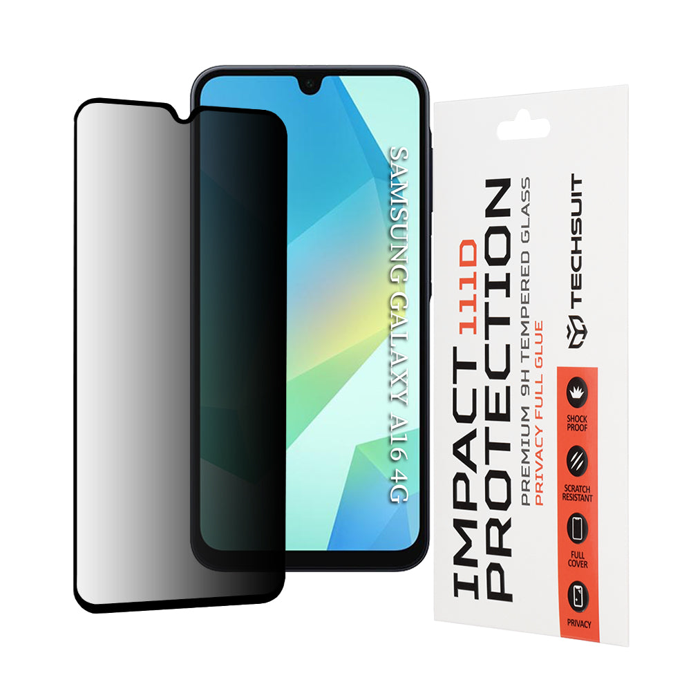 Folie de protectie Techsuit 111D Privacy Full Glue compatibil cu Samsung Galaxy A16 4G / A16 5G / A17 4G / A17 5G, Negru