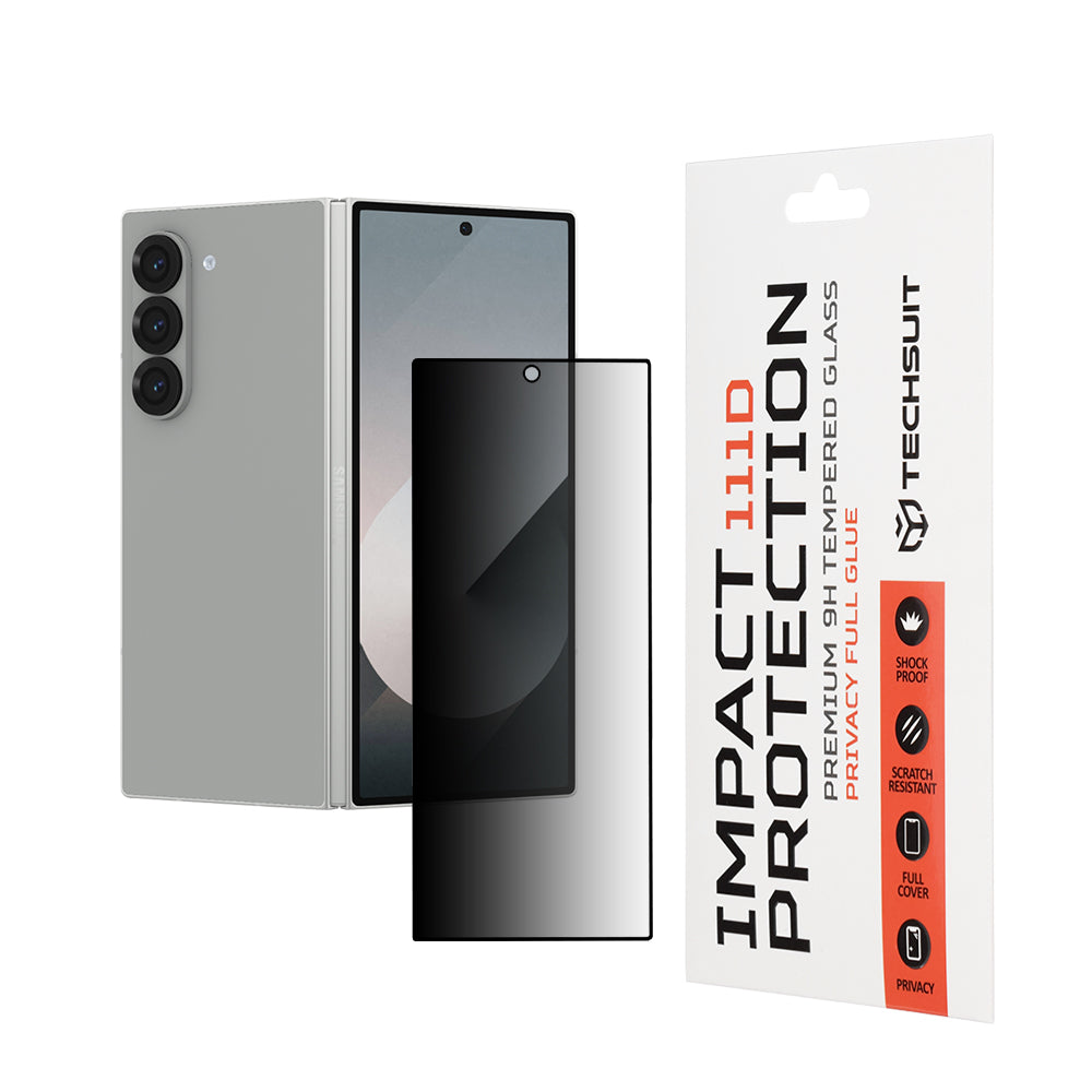 Folie de protectie Techsuit 111D Privacy Full Glue compatibil cu Samsung Galaxy Z Fold6, Negru