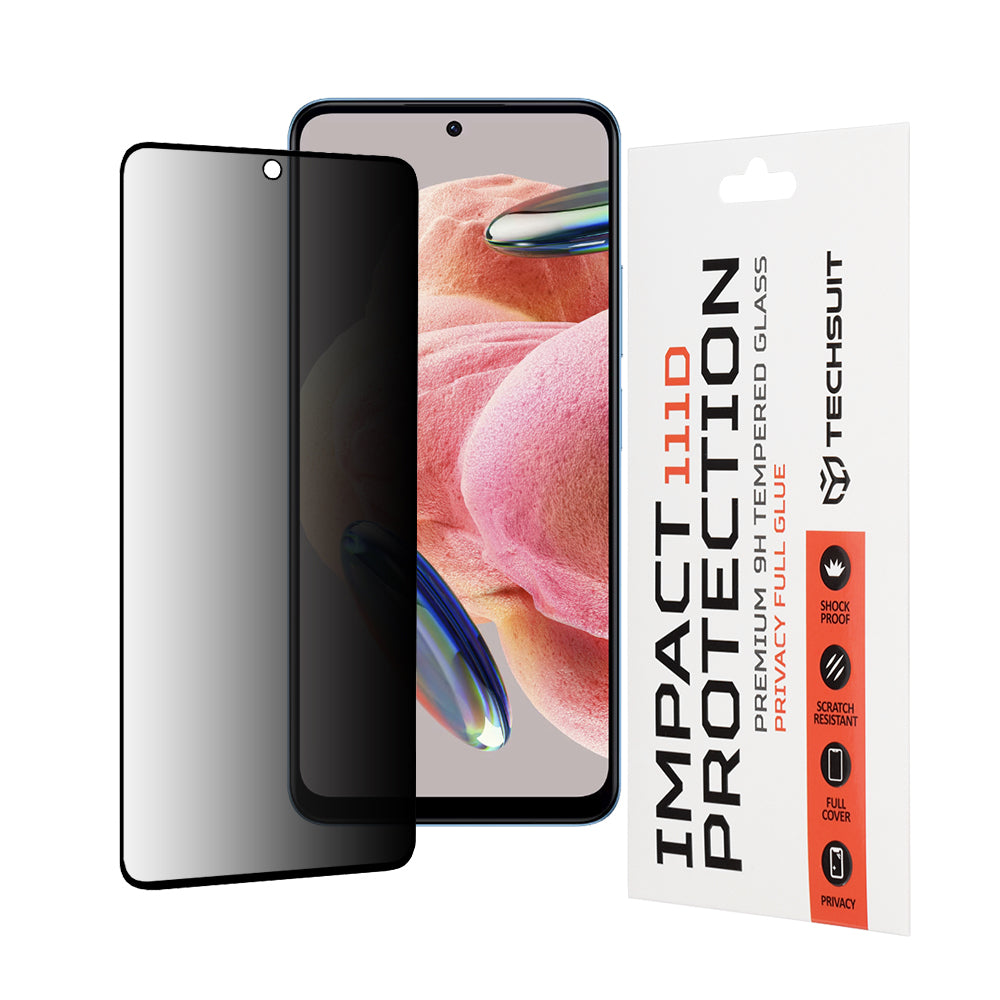 Folie de protectie Techsuit 111D Privacy Full Glue compatibil cu Xiaomi Redmi Note 12 4G / 12 5G / Poco X5, Negru