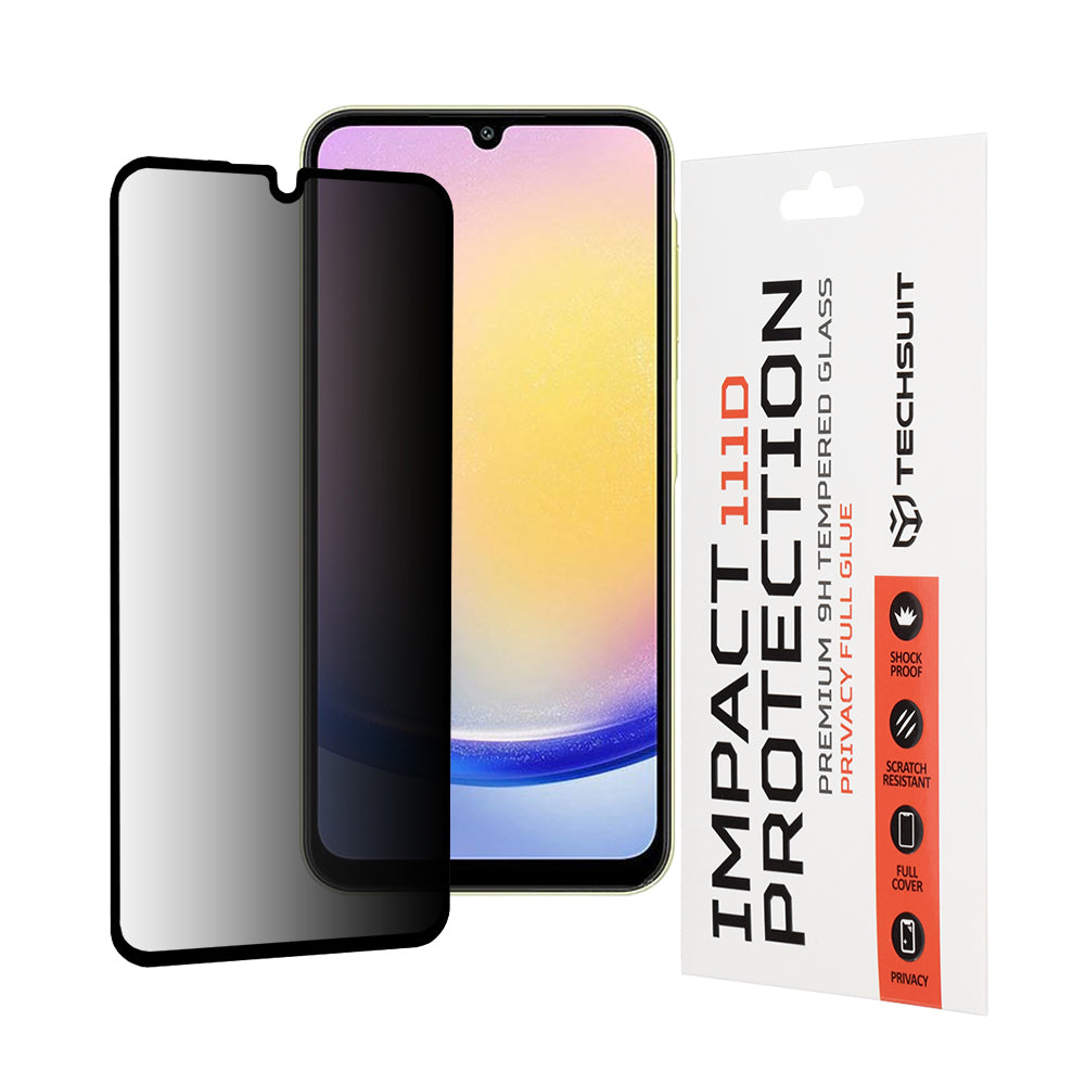 Folie de protectie Techsuit 111D Privacy Full Glue compatibil cu Samsung Galaxy A25 5G, Negru