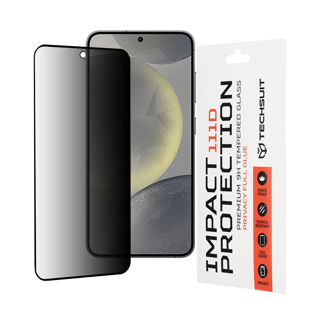 Folie de protectie Techsuit 111D Privacy Full Glue compatibil cu Samsung Galaxy S24 / S25, Negru