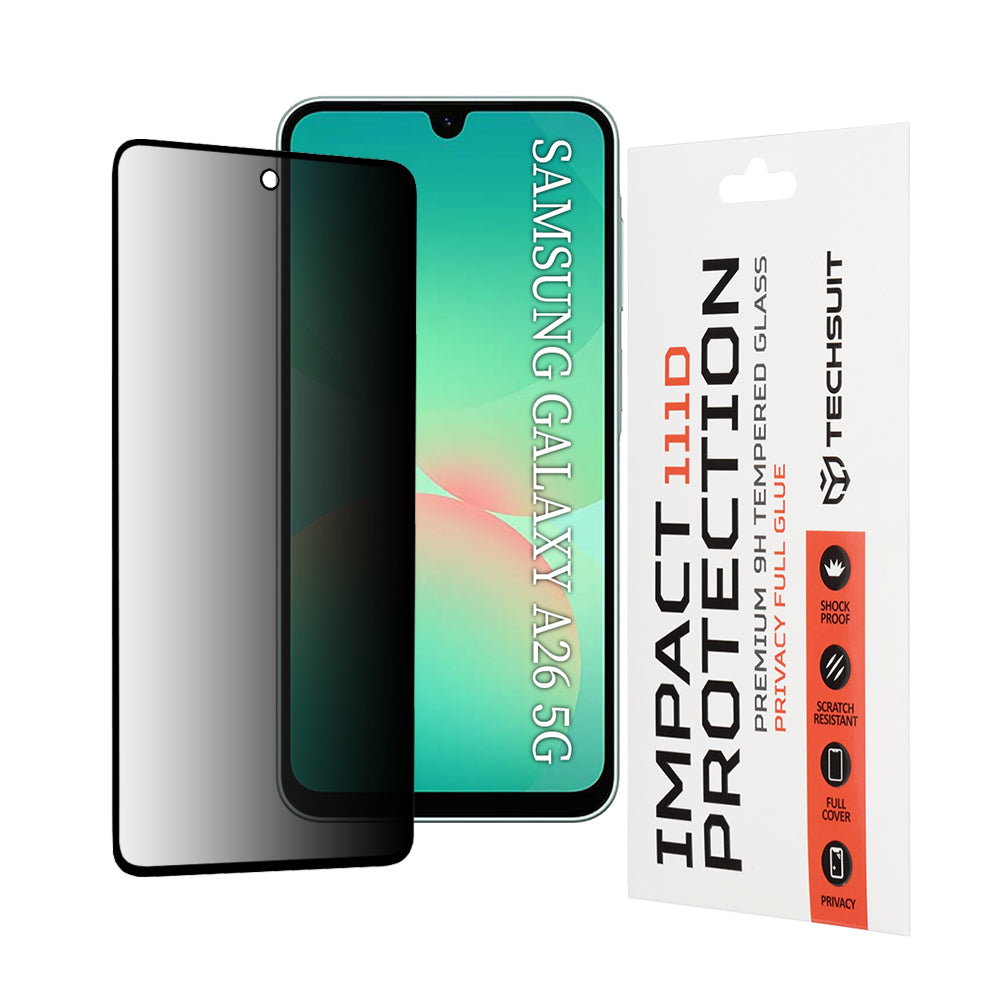 Folie de protectie Techsuit 111D Privacy Full Glue compatibil cu Samsung Galaxy A26 5G / A27 5G, Negru