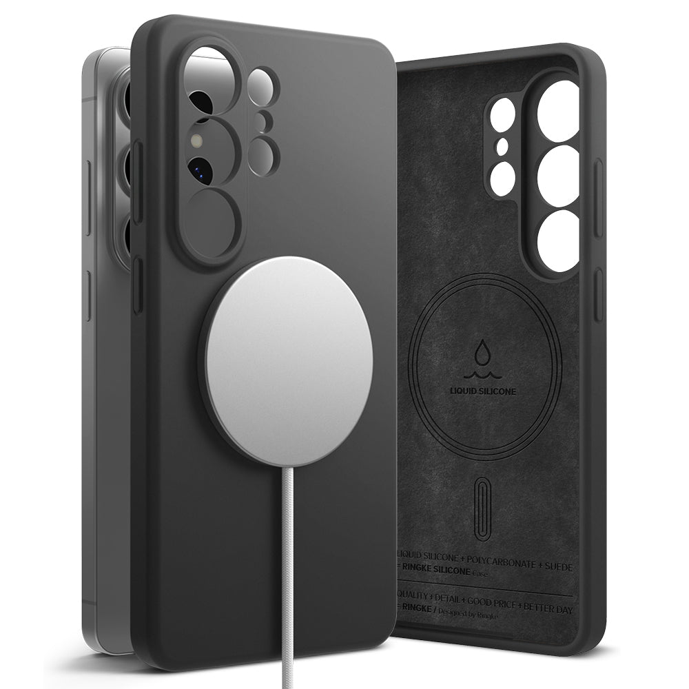 Husa de protectie Ringke Silicone cu inel magnetic compatibil cu Samsung Galaxy S26 Ultra, Negru