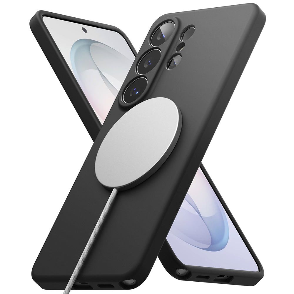 Husa de protectie Ringke Silicone cu inel magnetic compatibil cu Samsung Galaxy S26 Ultra, Negru