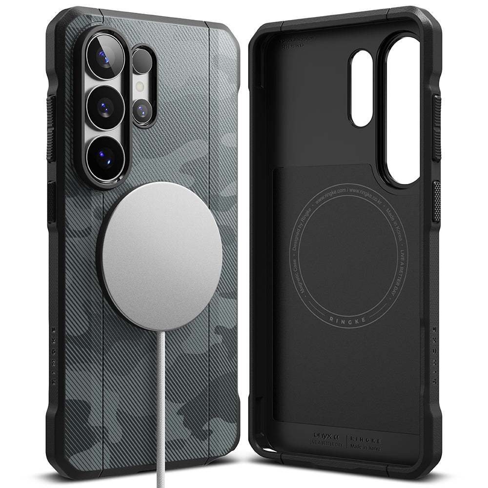 Husa de protectie Ringke Onyx Alpha MagSafe compatibil cu Samsung Galaxy S26 Ultra, Camo Black