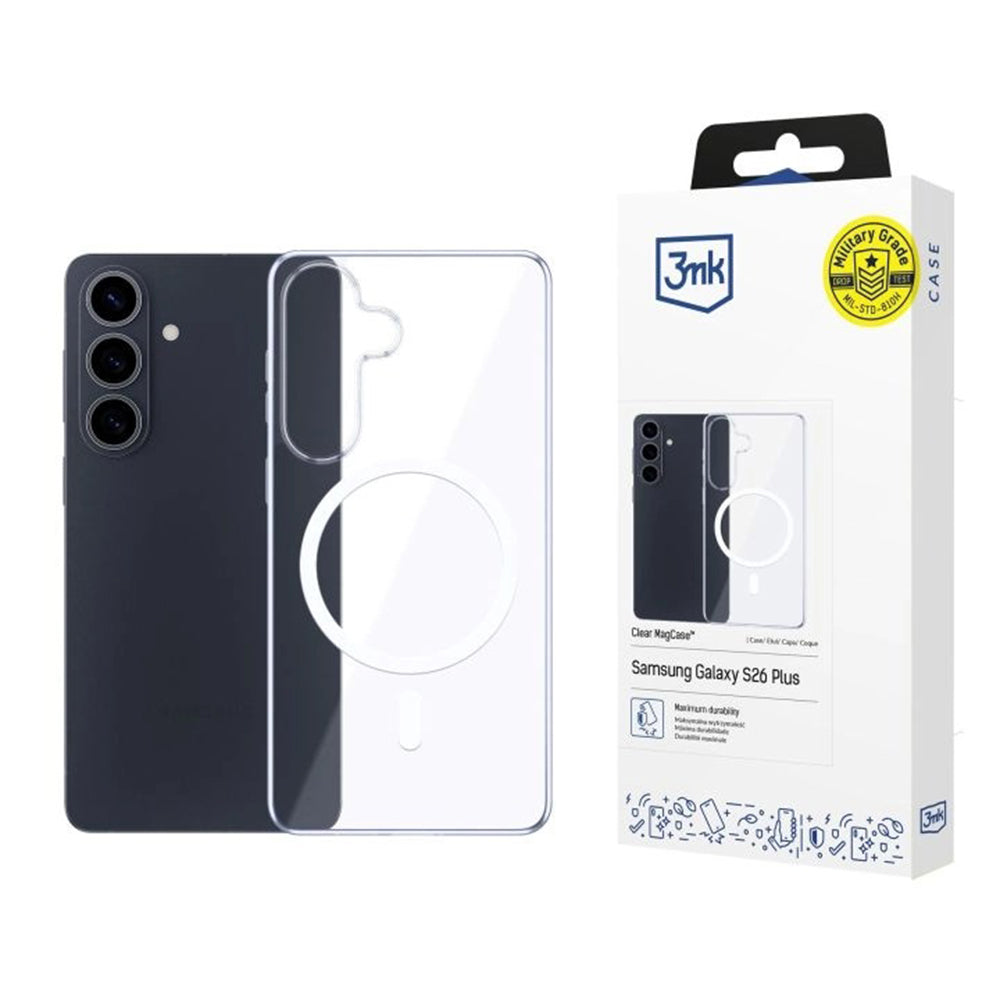 Husa de protectie 3mk Clear MagCase compatibil cu Samsung Galaxy S26, Transparent