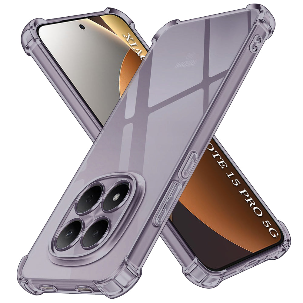Husa de protectie Techsuit Shockproof Clear Silicone compatibil cu Xiaomi Redmi Note 15 Pro 5G, Negru Fumuriu