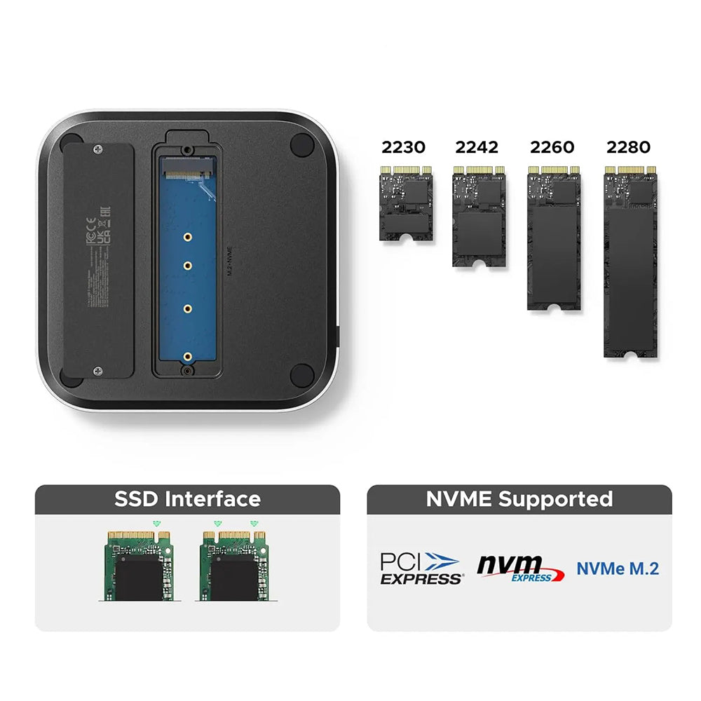 Hub Ugreen CM841 (65487), USB-C la 5x USB / 2x USB-C / SD-TF / M2 NVMe, 10Gbps, Gri