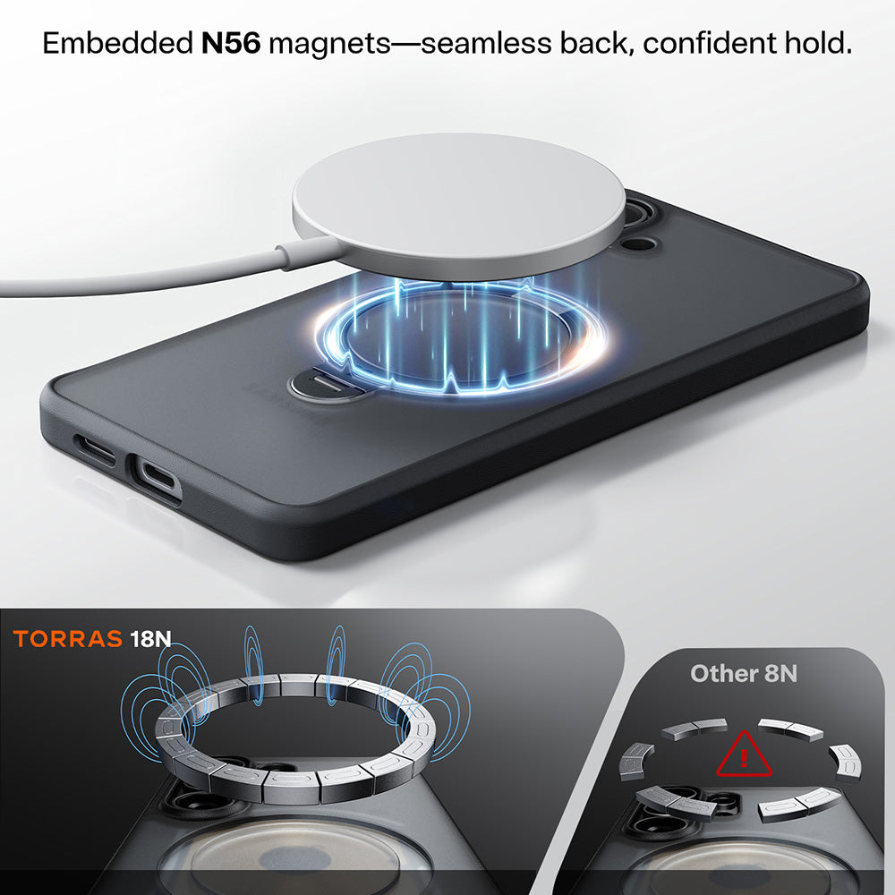 Husa de protectie Torras Ostand Spin Series compatibil cu Samsung Galaxy S26, Negru