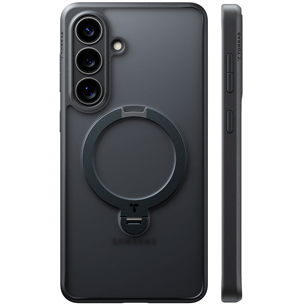 Husa de protectie Torras Ostand Spin Series compatibil cu Samsung Galaxy S26, Negru