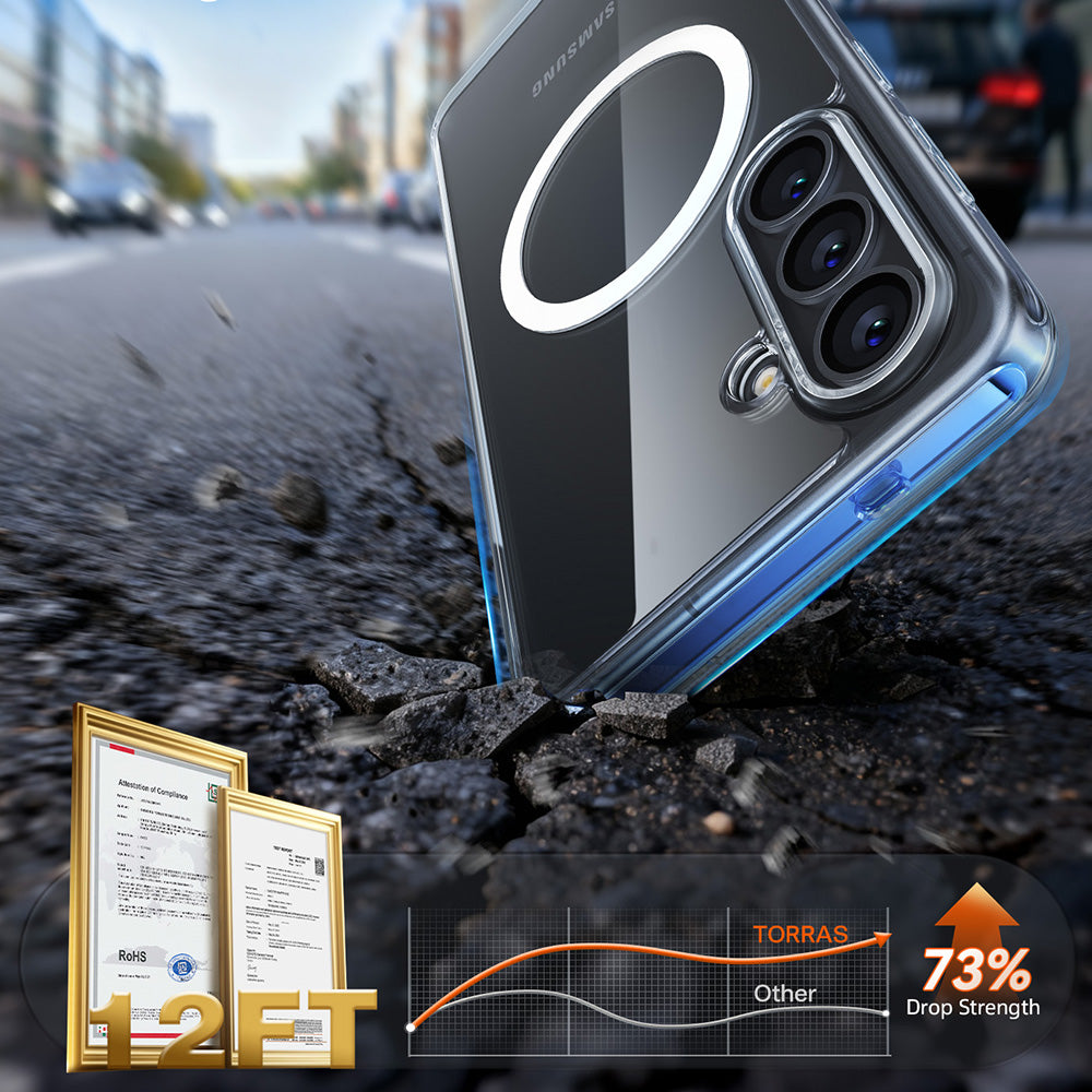 Husa de protectie Torras Guardian Magnetic Series compatibil cu Samsung Galaxy S26, Transparent
