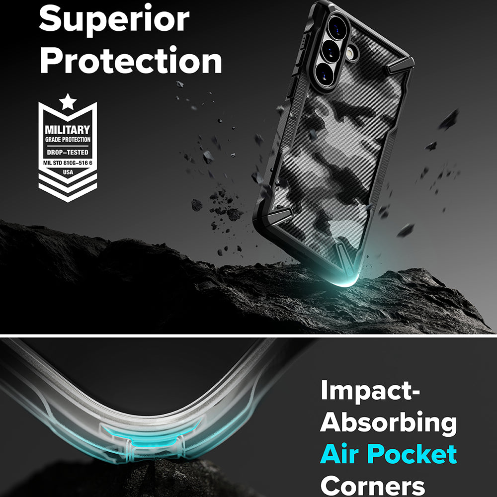 Husa de protectie Ringke Fusion X compatibil cu Samsung Galaxy S26 Plus, Camo Black
