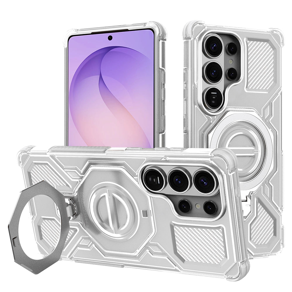 Husa de protectie Techsuit Carbon Shield PRO compatibil cu Samsung Galaxy S26 Ultra, Alb Transparent