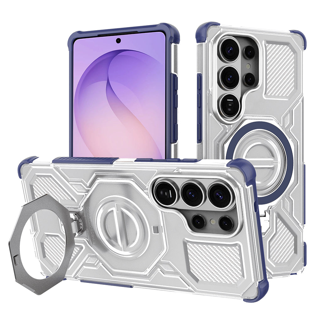 Husa de protectie Techsuit Carbon Shield PRO compatibil cu Samsung Galaxy S26 Ultra, Albastru Transparent