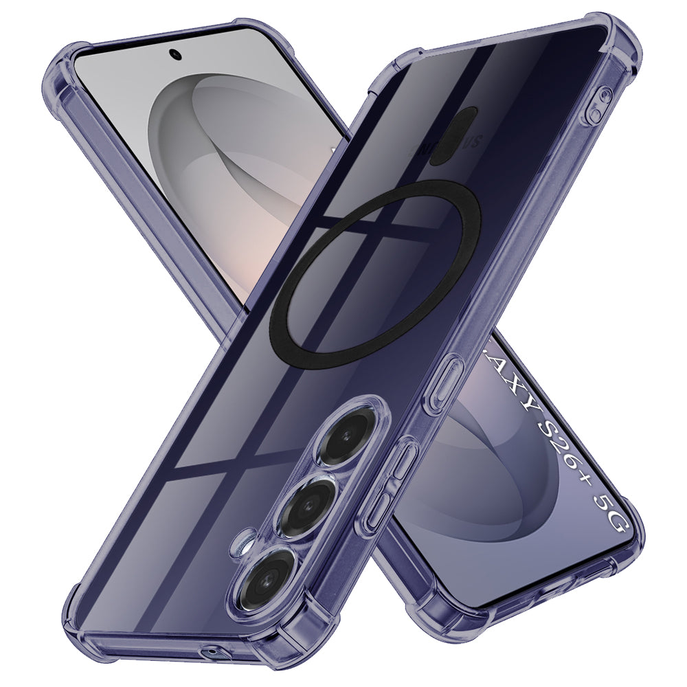 Husa de protectie Techsuit Shockproof Clear Silicone MagSafe compatibil cu Samsung Galaxy S26 Plus, Negru Fumuriu