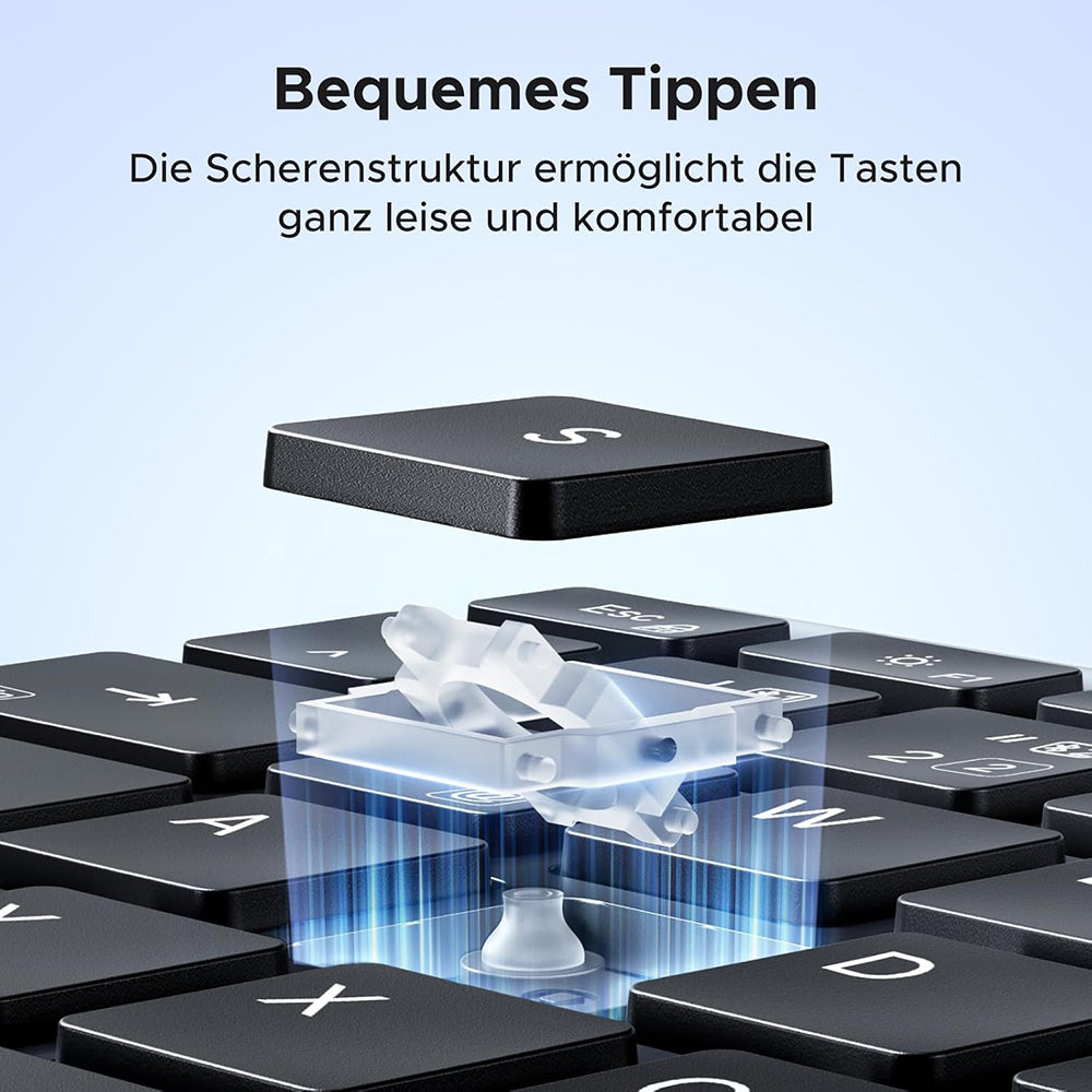 Tastatura/Mouse Ugreen Wireless Keyboard K552 (75163), Bluetooth 5.0, USB-C, Multi-device Connection, Metal Shell, 99 Keys, 500mAh, Negru