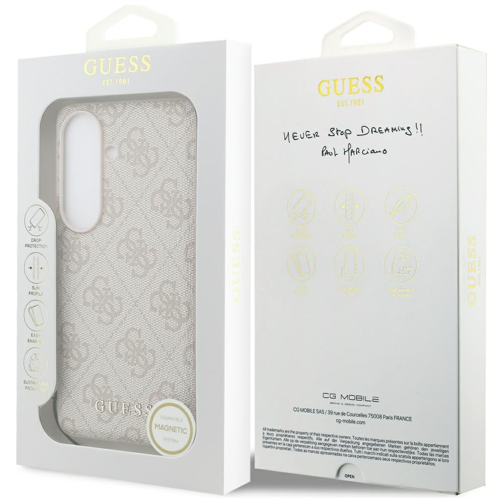 Husa de protectie Guess Hardcase 4G Classic Logo Charm (GUHMS26SGF4GPI) compatibil cu Samsung Galaxy S26, Roz