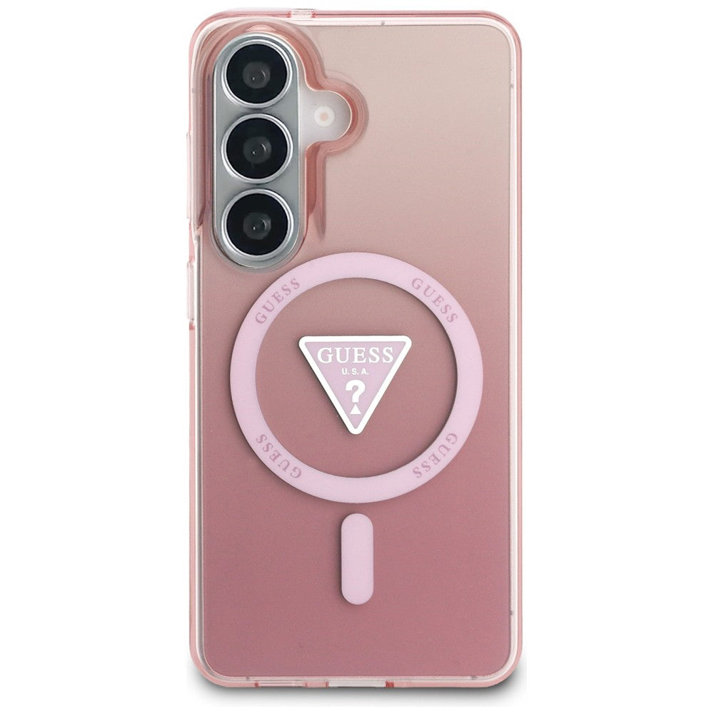 Husa de protectie Guess IML Gradient Triangle MagSafe (GUHMS26SHGTMLCGP) compatibil cu Samsung Galaxy S26, Roz
