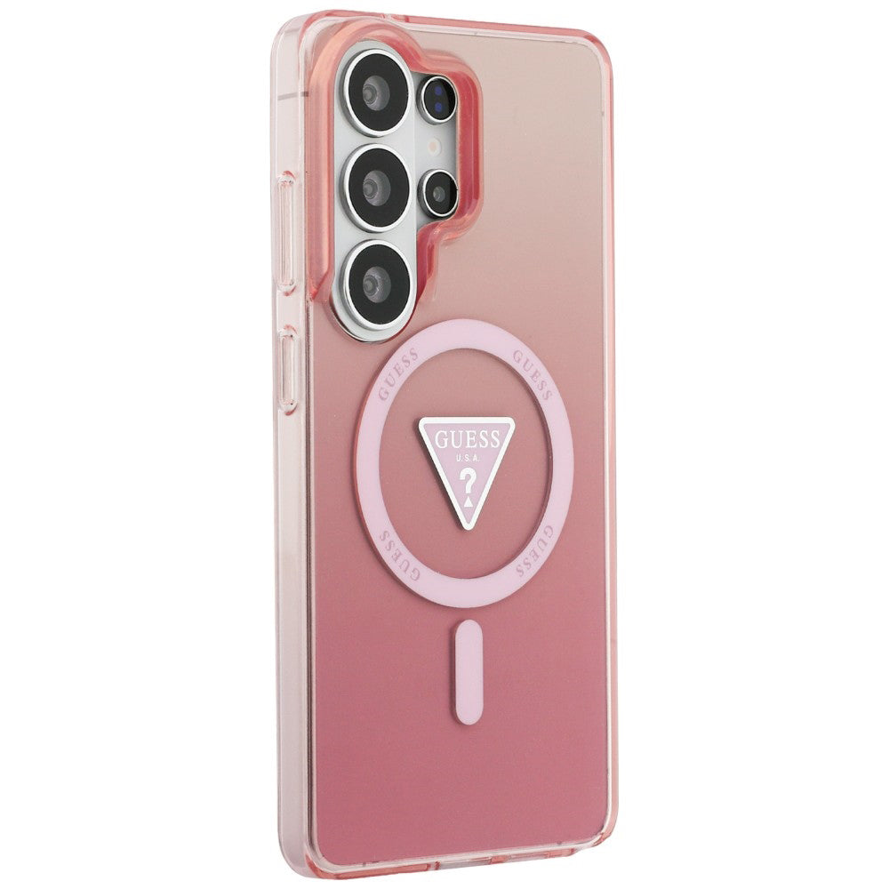 Husa de protectie Guess IML Gradient Triangle MagSafe (GUHMS26LHGTMLCGP) compatibil cu Samsung Galaxy S26 Ultra, Roz