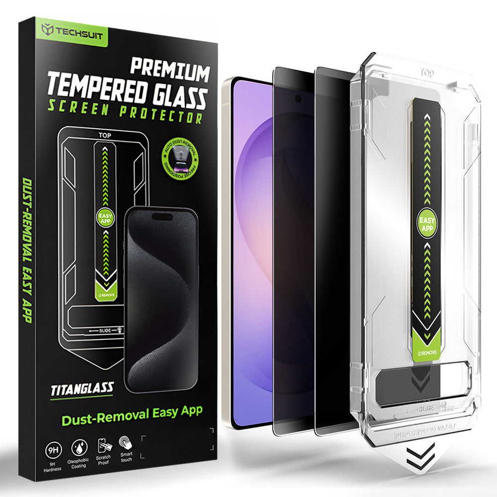 Folie de protectie Techsuit TitanGlass CrystalHD (set de 2) compatibil cu Samsung Galaxy S26 Ultra, Privacy