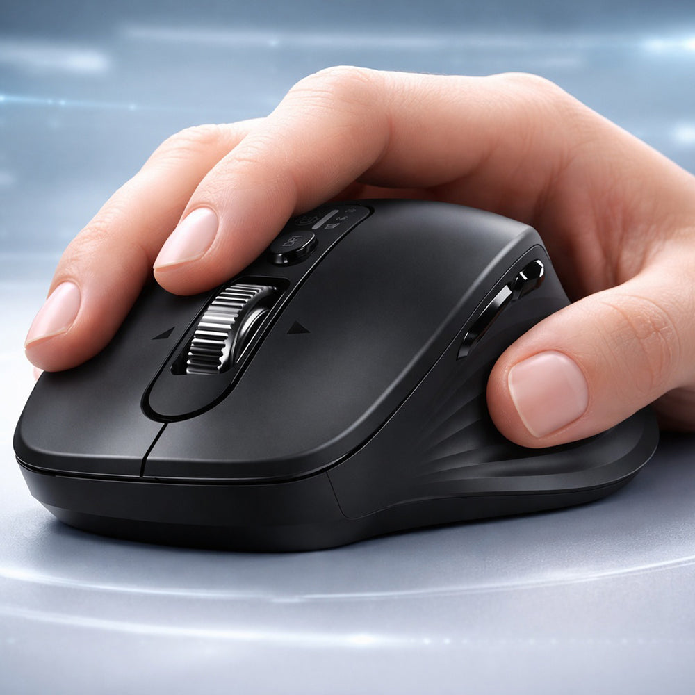 Tastatura/Mouse Ugreen Wireless Mouse M752 (75498B), Multi-mode, Bluetooth 5.4, 2.4Ghz, 4D Scroll Wheel, 1000-5000DPI, 2x AA Battery, Negru