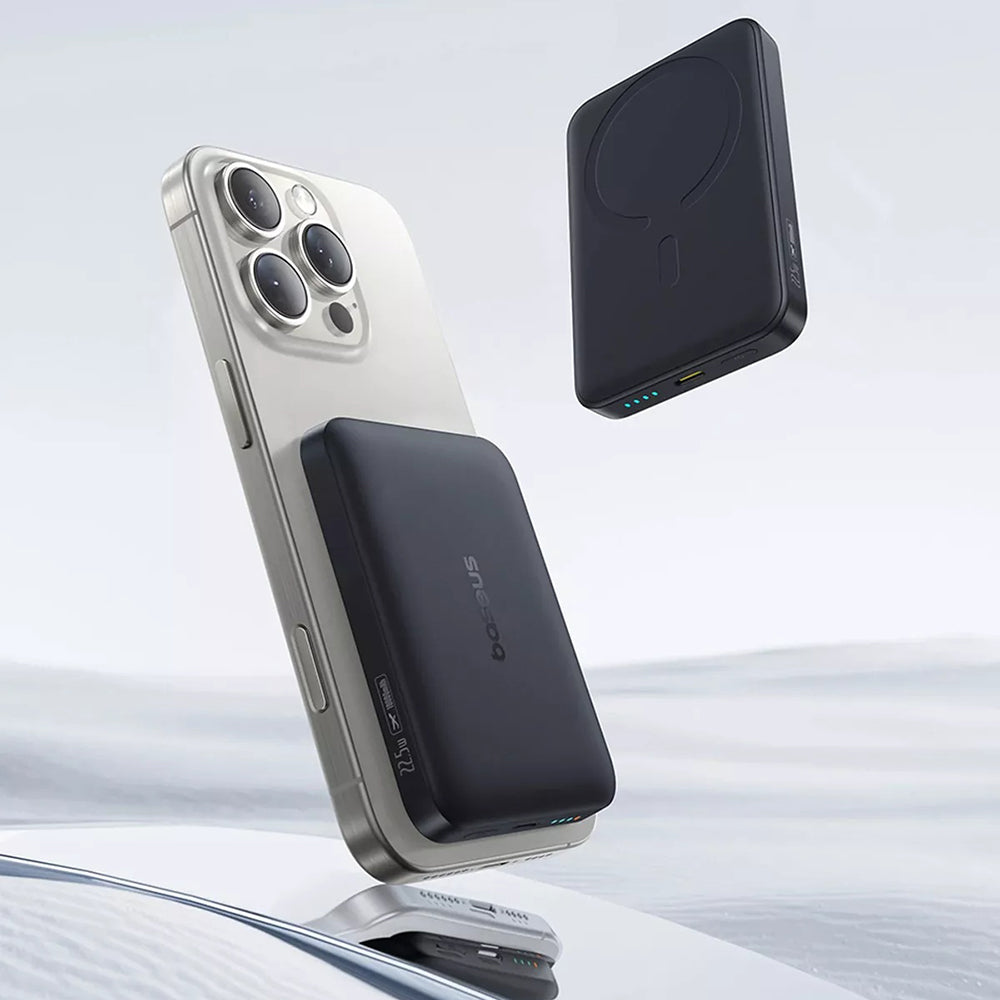 Baterie externa Baseus Magnetic EnerFill FM11 (E0026602), Type-C Cable Included, Ultra-Mini Design, 10.000mAh, 22.5W, Gri Spatial