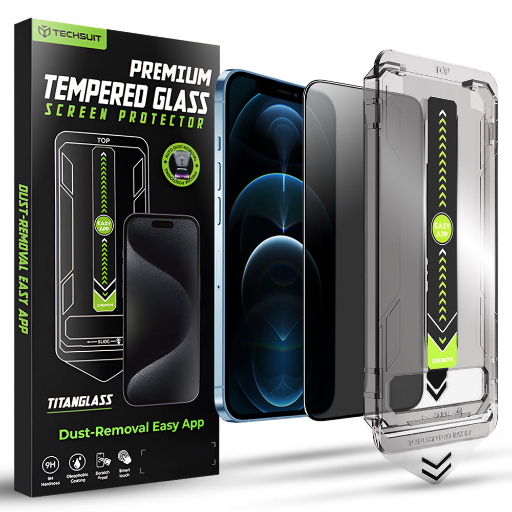 Folie de protectie Techsuit TitanGlass FullCover compatibil cu iPhone 12 Pro Max, Privacy