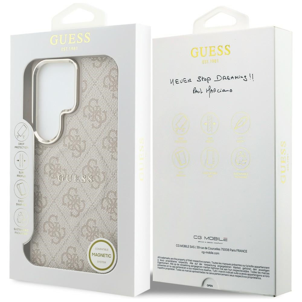 Husa de protectie Guess 4G Embossed Ring MagSafe (GUHMS26LP4MSEGCP) compatibil cu Samsung Galaxy S26 Ultra, Roz