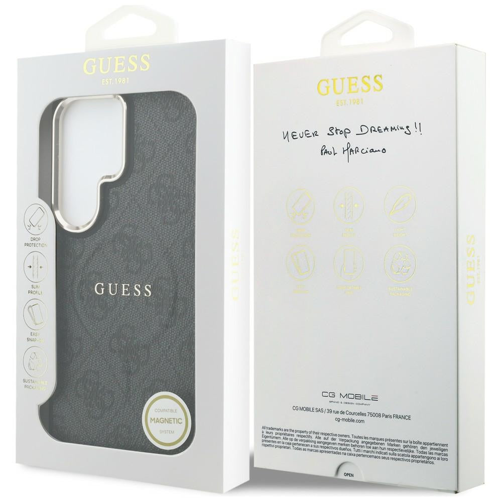 Husa de protectie Guess 4G Embossed Ring MagSafe (GUHMS26LP4MSEGCK) compatibil cu Samsung Galaxy S26 Ultra, Negru