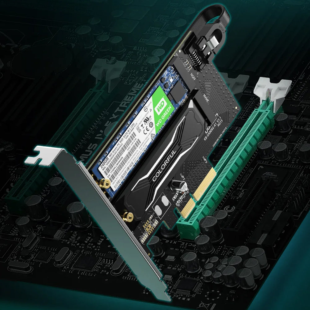 Stocare Ugreen Expansion Card CM302 (70504), M.2 SATA + M.2 NVMe to PCI-E X4, 32Gbps (PCI-E), 6Gbps (SATA), Negru