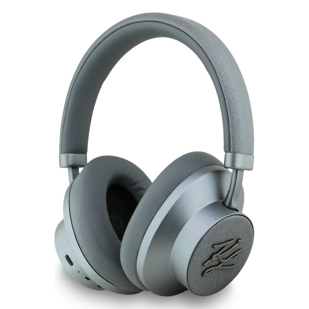Casti Karl Lagerfeld Wireless Grained Initials (KLBHP73PSAKLSG), Over-Ear Headset, ANC, Bluetooth, Type-C, Gri