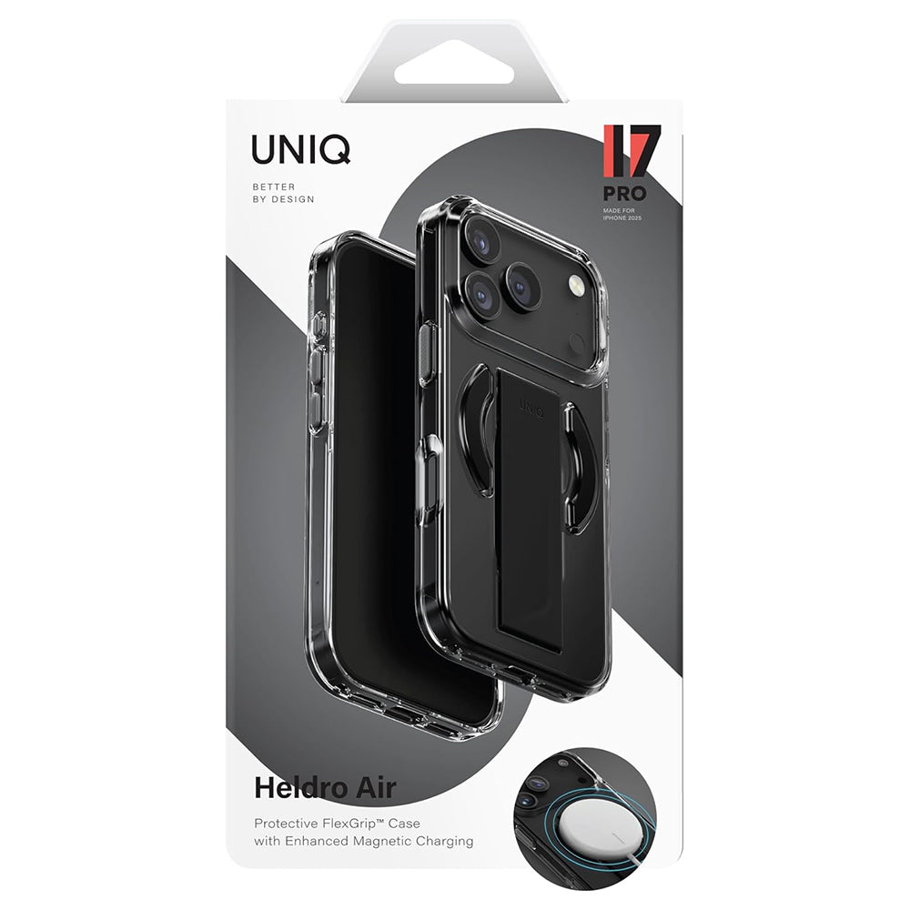 Husa de protectie UNIQ Heldro Air MagClick compatibil cu iPhone 17 Pro, Negru / Gray