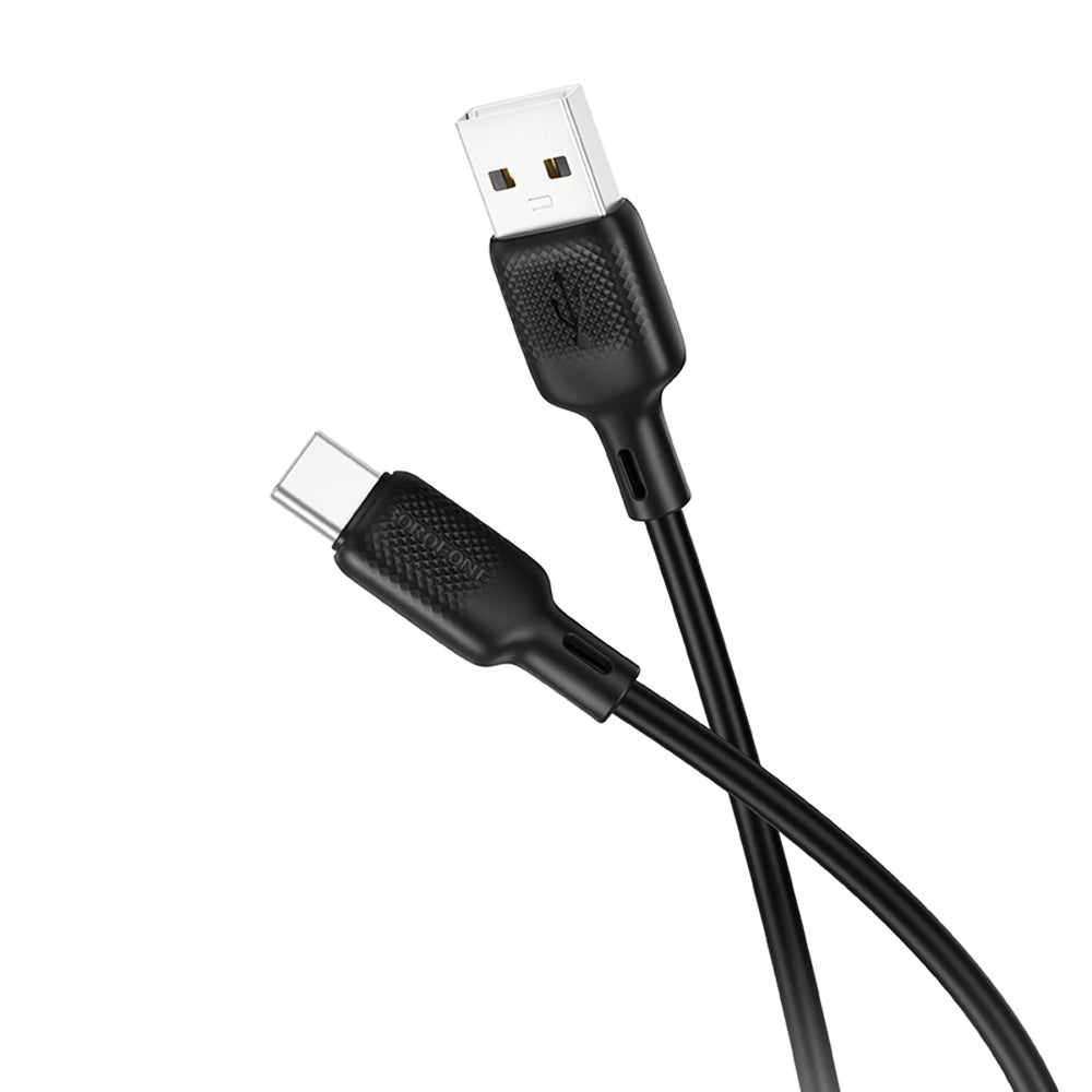 Cablu Borofone Lenny Series (BX113), USB to Type-C, Silicone, 3A, 2m, Negru