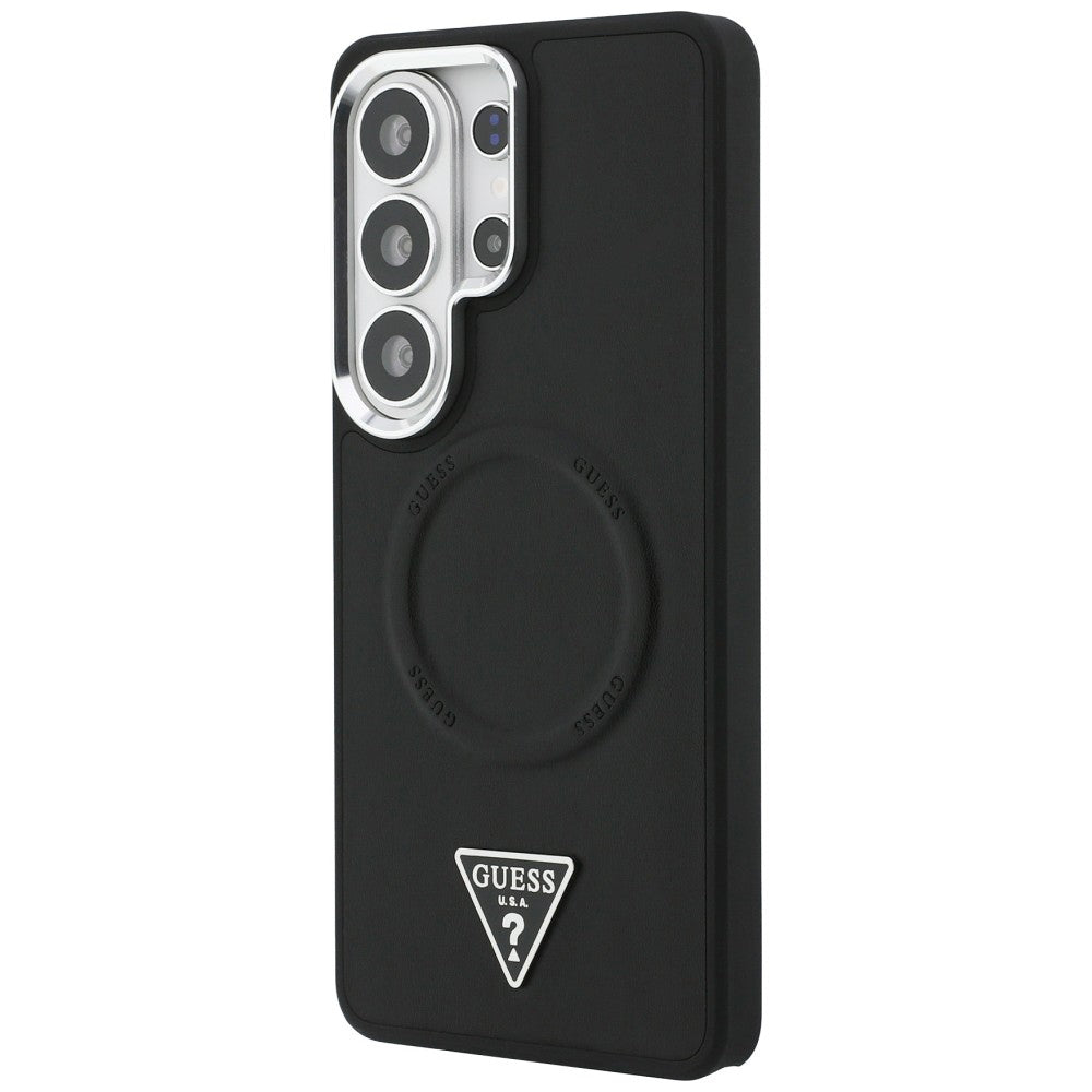 Husa de protectie Guess Embossed Ring Triangle Logo MagSafe (GUHMS26LPSDTSCMK) compatibil cu Samsung Galaxy S26 Ultra, Negru