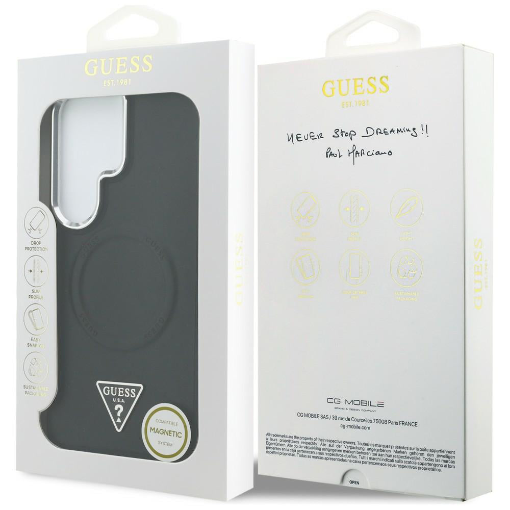 Husa de protectie Guess Embossed Ring Triangle Logo MagSafe (GUHMS26LPSDTSCMK) compatibil cu Samsung Galaxy S26 Ultra, Negru