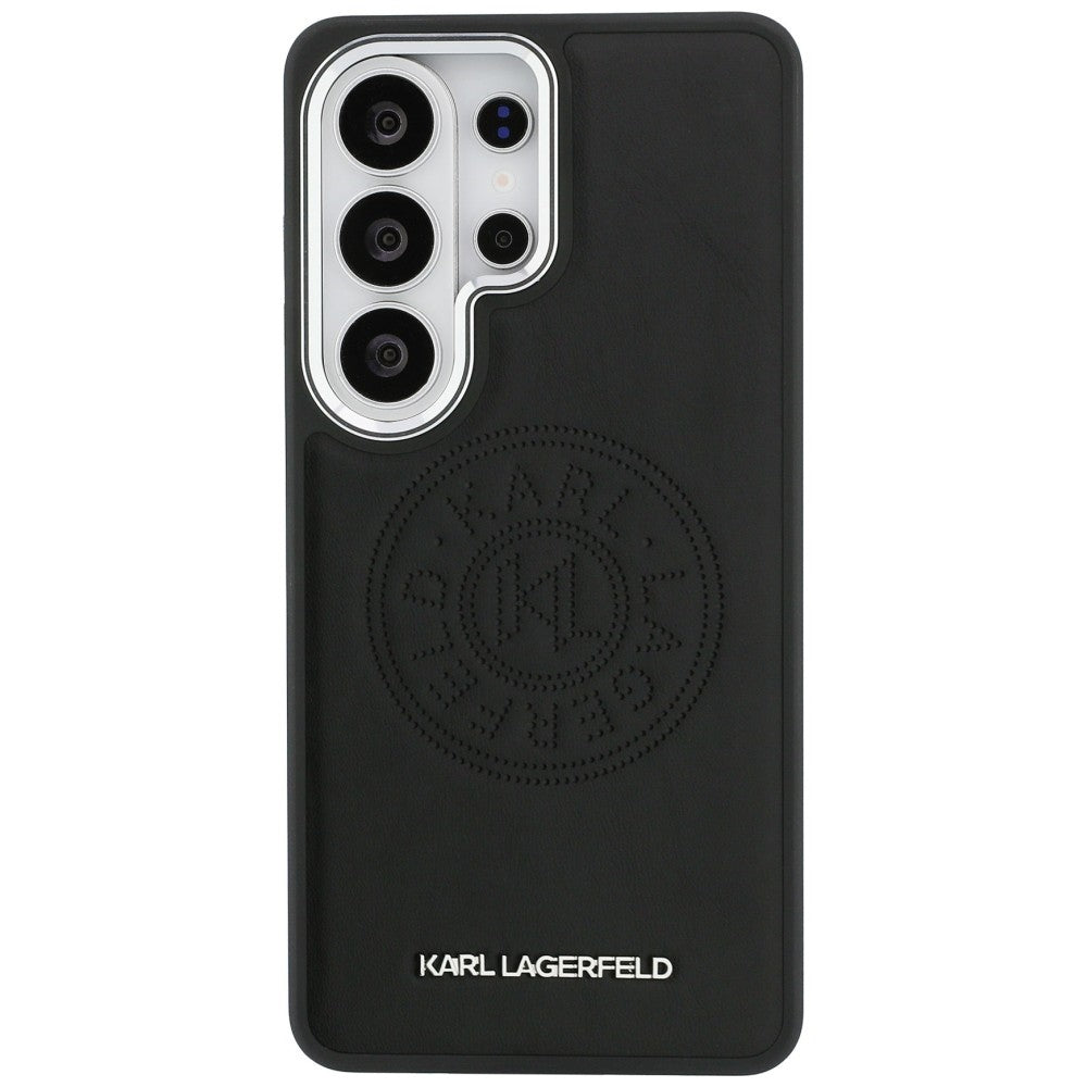 Husa de protectie Karl Lagerfeld Wrapped Leather with Karl Round Point Logo MagSafe (KLHMS26LPSKRPMK) compatibil cu Samsung Galaxy S26 Ultra, Negru